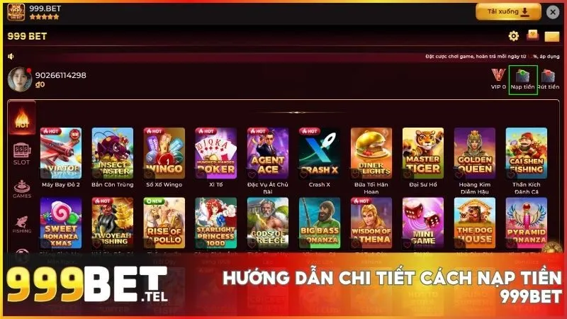 Hướng dẫn cách nạp tiền 999BET cho người chơi mới