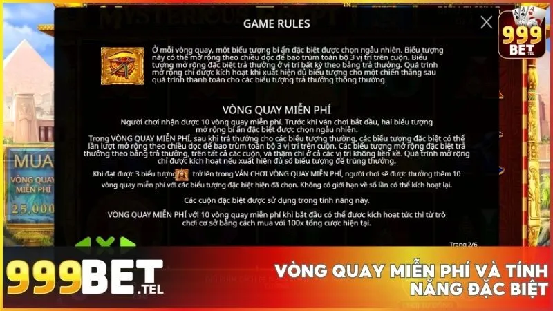 Ai Cập Huyền Bí 999BET - Chinh phục kho báu cổ đại với game nổ hũ hấp dẫn 4 Hệ số nhân tăng dần trong vòng quay miễn phí - Càng quay, càng thắng lớn