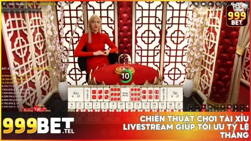 Tài xỉu livestream tại 999BET - Trải nghiệm cá cược minh bạch với công nghệ phát sóng trực tiếp 5 Theo dõi lịch sử kết quả và áp dụng chiến thuật gấp thếp hiệu quả giúp bạn kiểm soát cuộc chơi tốt hơn