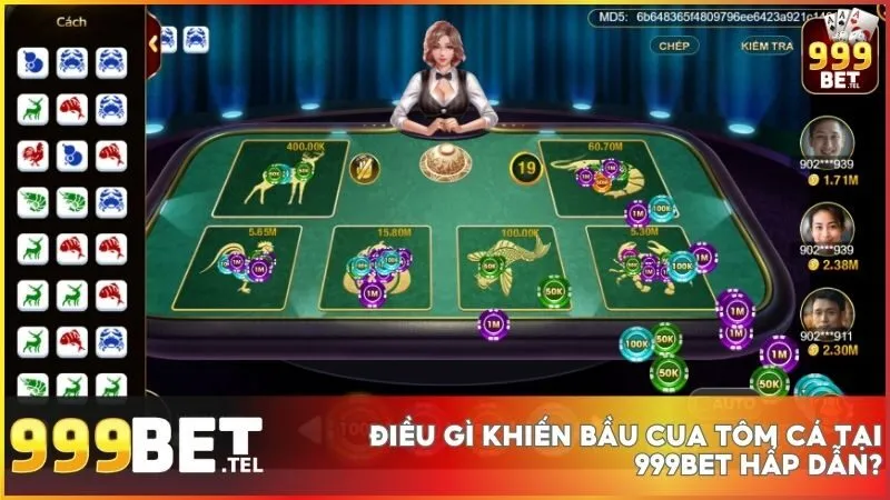 999BET mang đến trải nghiệm Bầu Cua Tôm Cá chân thực, bảo mật cao và đa dạng kiểu cược