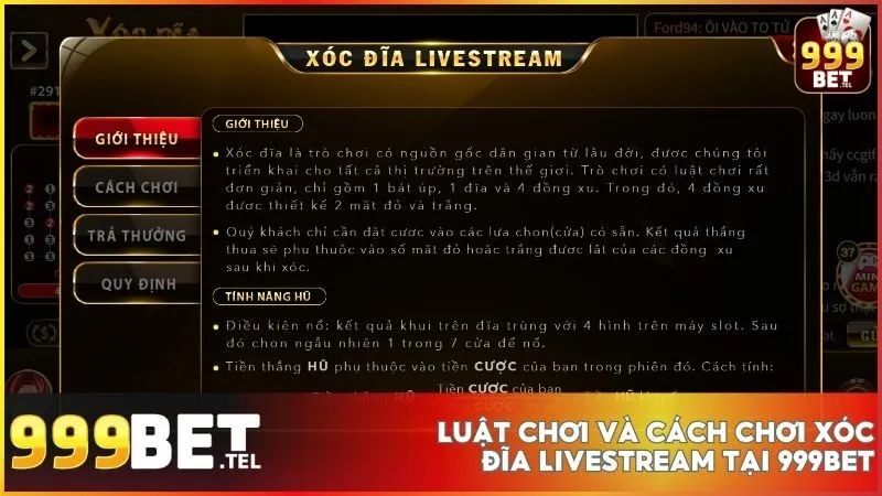 Xóc đĩa livestream tại nhà cái 999BET - Trải nghiệm cá cược đỉnh cao 4 Chỉ cần đặt cược vào cửa yêu thích và chờ kết quả từ MC trực tiếp