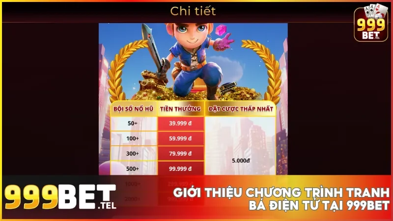 Tranh bá điện tử 999bet - Cuộc đua nổ hũ săn thưởng lớn cực hấp dẫn 2 Khám phá sân chơi tranh bá điện tử hấp dẫn dành riêng cho tín đồ nổ hũ tại 999bet