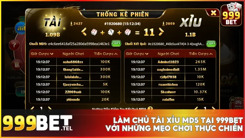 Áp dụng chiến thuật thông minh và quan sát chuỗi kết quả giúp bạn nâng cao tỷ lệ thắng tại 999bet
